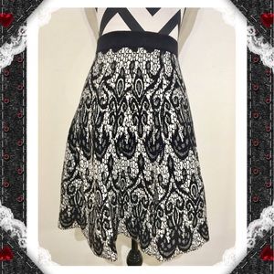 Cynthia Rowley Lace Pattern Print Sweater Skirt